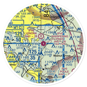 Whispering Pines Airport (GA80) VFR Sectional Sticker (20 mile)