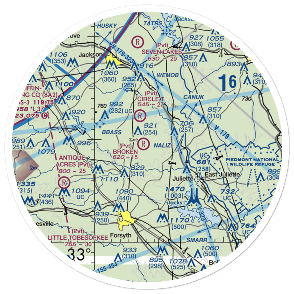 Broken Ranch Airport (GA76) VFR Sectional Sticker (30 mile) 