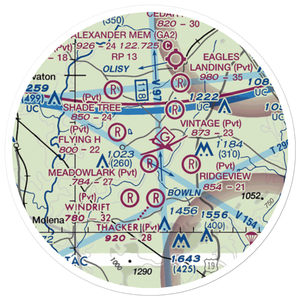 Meadowlark Airport (GA75) VFR Sectional Sticker (20 mile)