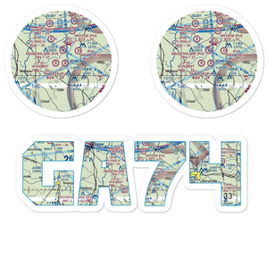 Takle Field (GA74) VFR Sectional Sticker Pack