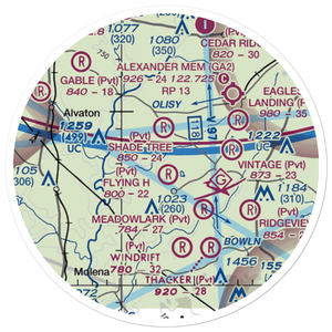 Flying 'H' Ranch Airport (GA68) VFR Sectional Sticker (20 mile)