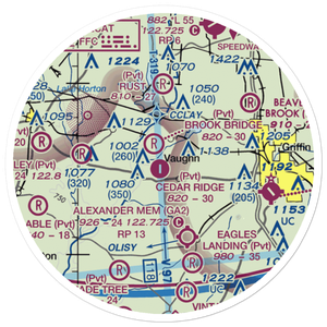 Cedar Ridge Airport (GA62) VFR Sectional Sticker (20 mile)