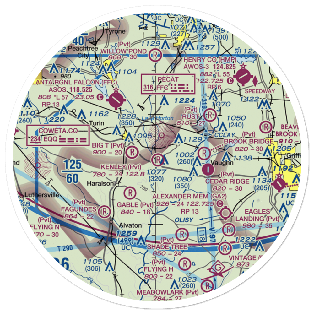 Kenley Field (GA61) VFR Sectional Sticker (30 mile) 