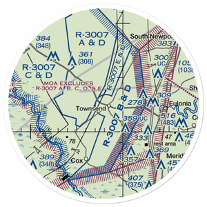 Townsend Air Strip (GA45) VFR Sectional Sticker (20 mile)