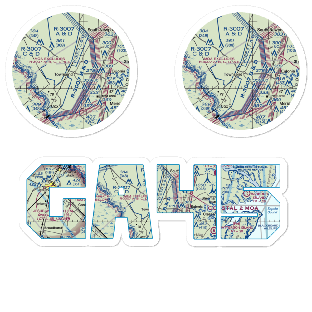 Townsend Air Strip (GA45) VFR Sectional Sticker Pack 
