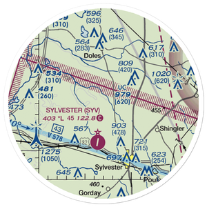 Crowe Airport (GA42) VFR Sectional Sticker (20 mile)