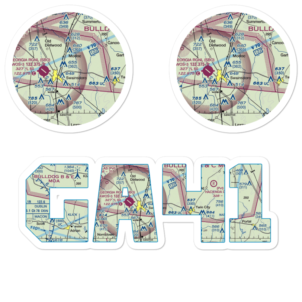 Daniels Airport (GA41) VFR Sectional Sticker Pack 