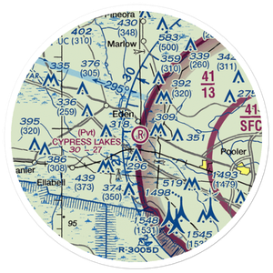 Cypress Lakes Airport (GA35) VFR Sectional Sticker (20 mile)