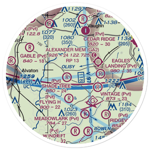 Wellers Landing Airport (GA29) VFR Sectional Sticker (20 mile)
