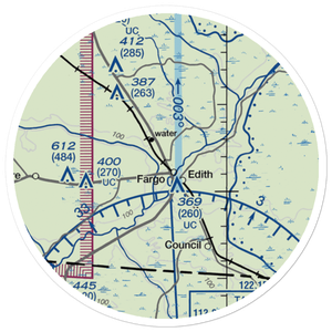 Fargo Airport (GA25) VFR Sectional Sticker (20 mile)