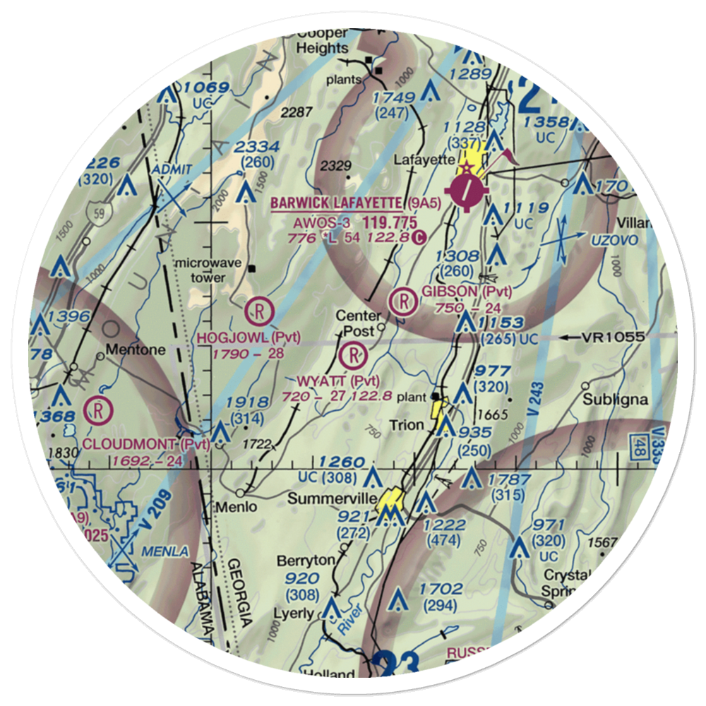 Wyatt Airport (GA23) VFR Sectional Sticker (30 mile) 