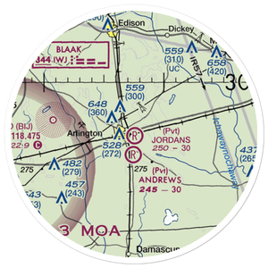 Jordans Airport (GA22) VFR Sectional Sticker (20 mile)