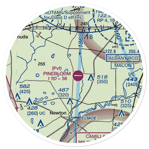 Pinebloom Plantation Airport (GA14) VFR Sectional Sticker (20 mile)