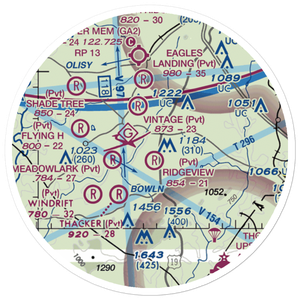 Ridgeview Farm Airport (GA10) VFR Sectional Sticker (20 mile)