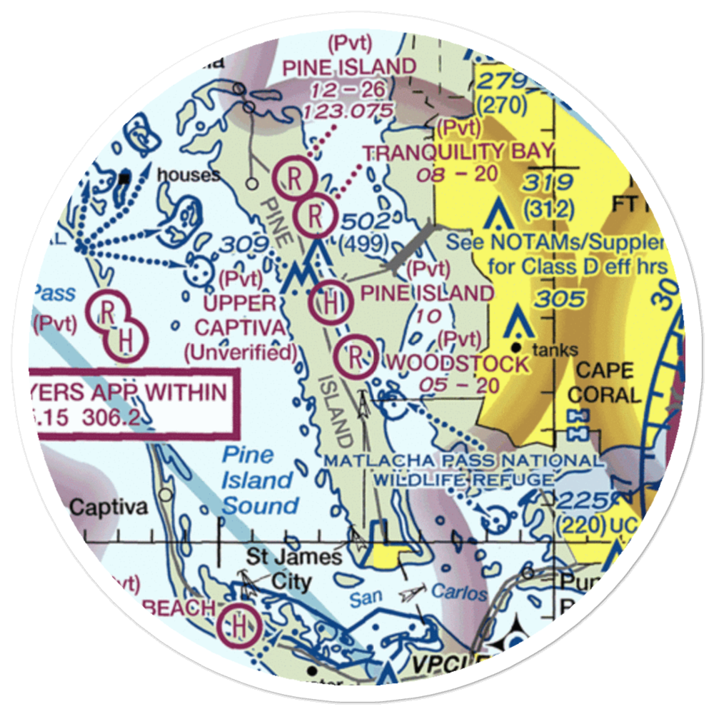 Woodstock Airport (FL86) VFR Sectional Sticker (20 mile) 