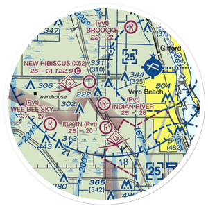 Indian River Aerodrome (FL74) VFR Sectional Sticker (20 mile)