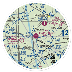 Flying Tiger Field (FL54) VFR Sectional Sticker (20 mile)