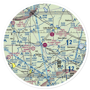 Flying Tiger Field (FL54) VFR Sectional Sticker (30 mile)