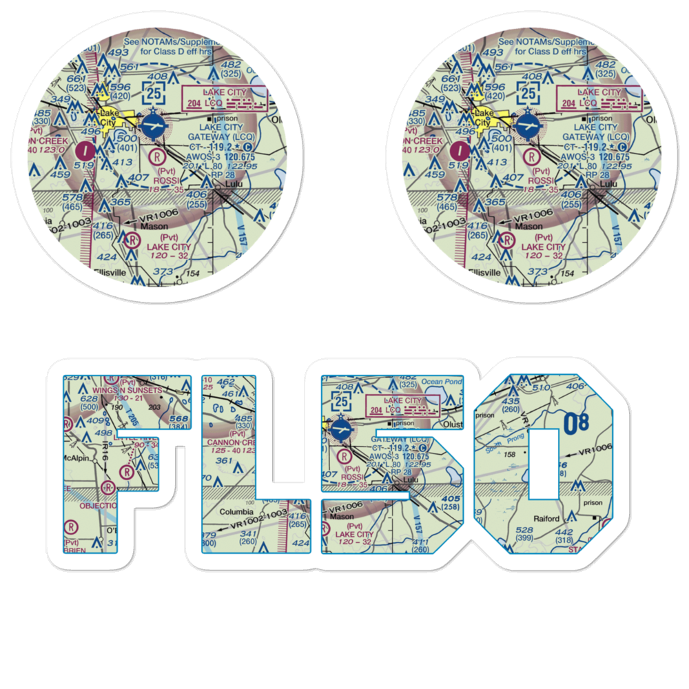 Rossi Field (FL50) VFR Sectional Sticker Pack 