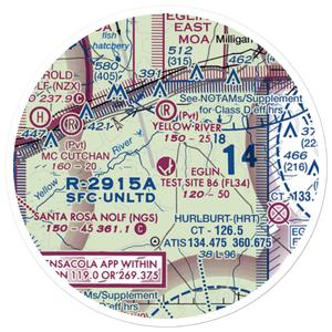 Eglin Test Site B6 Airport (FL34) VFR Sectional Sticker (20 mile)