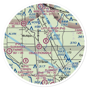 Little River Airport (FL10) VFR Sectional Sticker (20 mile)
