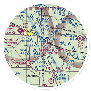 Wings N Sunsets LLC Airport (FL07) VFR Sectional Sticker (20 mile)