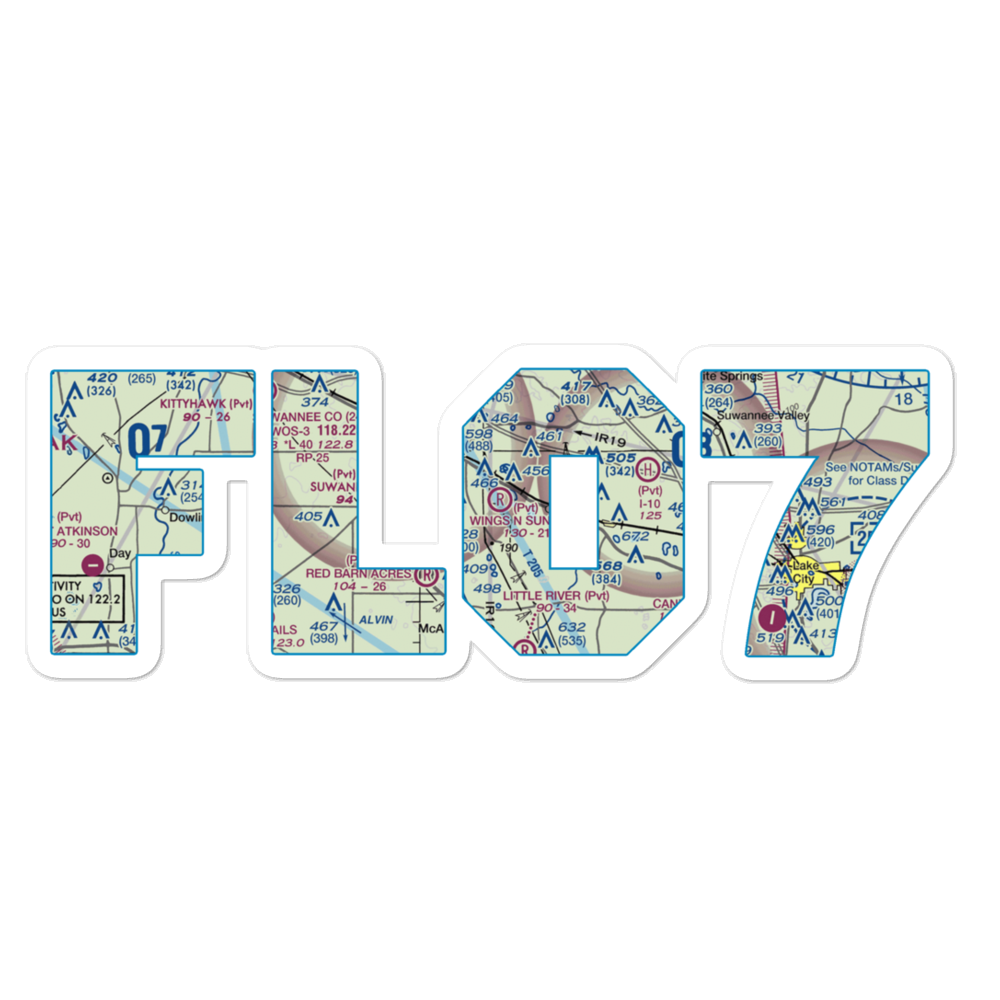 Wings N Sunsets LLC Airport (FL07) VFR Sectional Sticker 