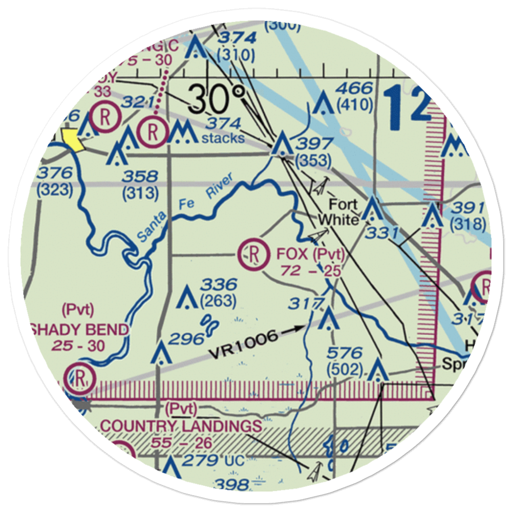Fox Field (FL02) VFR Sectional Sticker (20 mile) 
