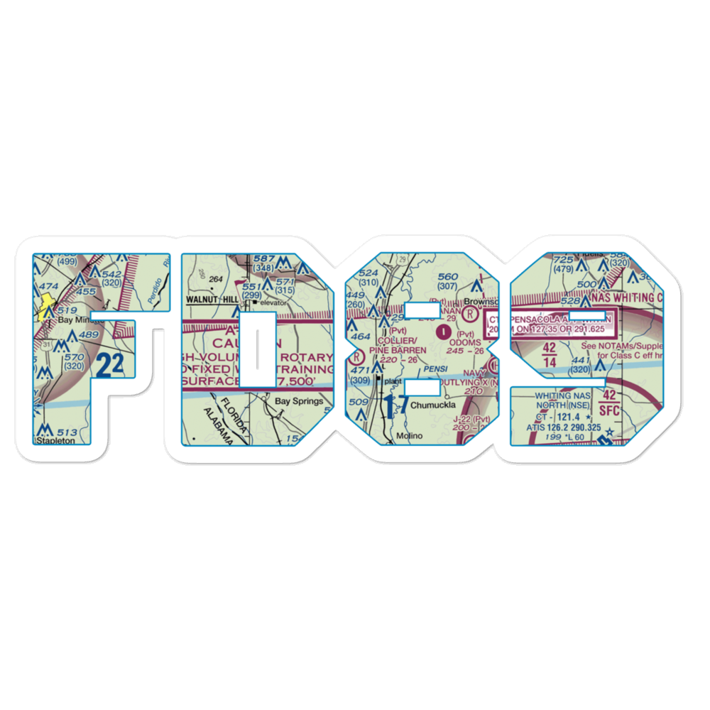 Collier/Pine Barren Airpark (FD89) VFR Sectional Sticker 