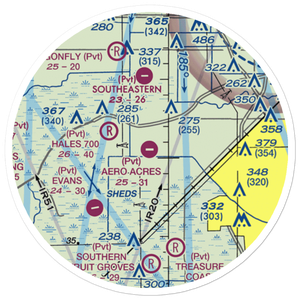 Aero Acres Airport (FD88) VFR Sectional Sticker (20 mile)