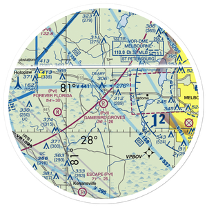 Gamebird Groves Airstrip (FD74) VFR Sectional Sticker (30 mile)