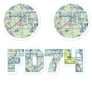 Gamebird Groves Airstrip (FD74) VFR Sectional Sticker Pack