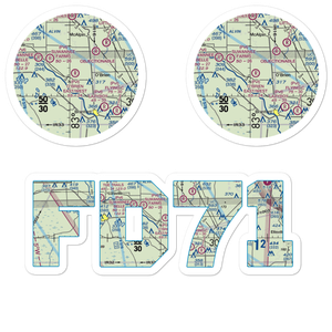O'Brien Airpark East/West Airport (FD71) VFR Sectional Sticker Pack