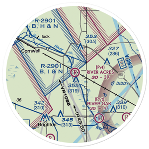 River Acres Airport (FD70) VFR Sectional Sticker (20 mile)