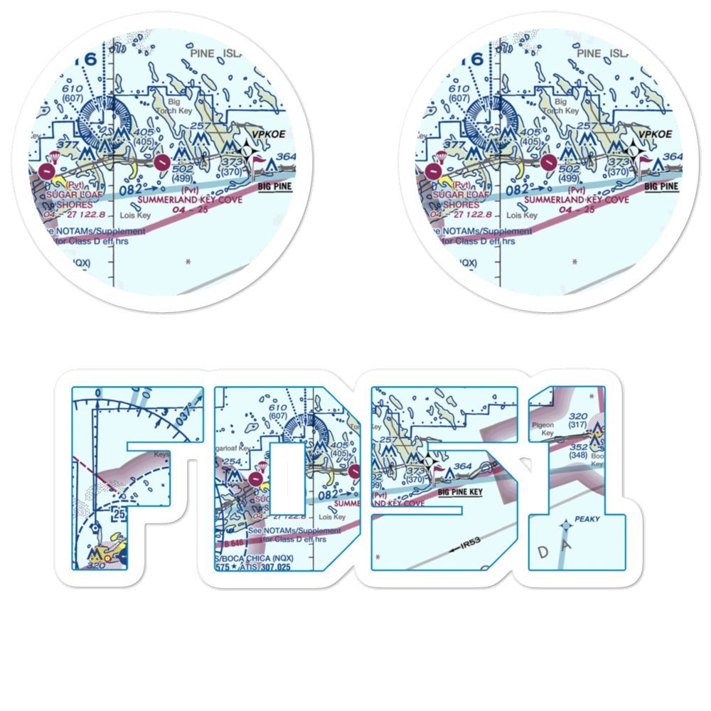 Summerland Key Cove Airport (FD51) VFR Sectional Sticker Pack 