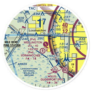 Wellington Aero Club Airport (FD38) VFR Sectional Sticker (20 mile)