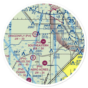 Southeastern Airport (FD30) VFR Sectional Sticker (20 mile)