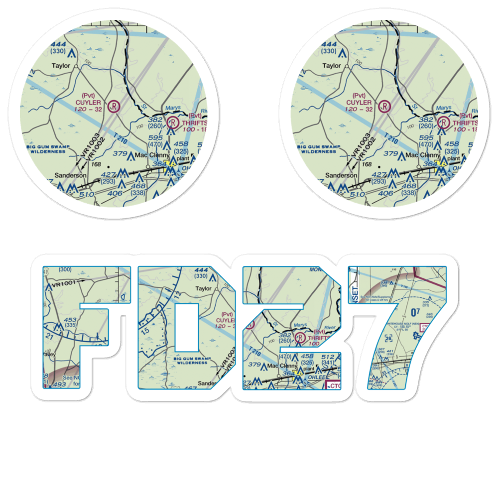Cuyler Field (FD27) VFR Sectional Sticker Pack 