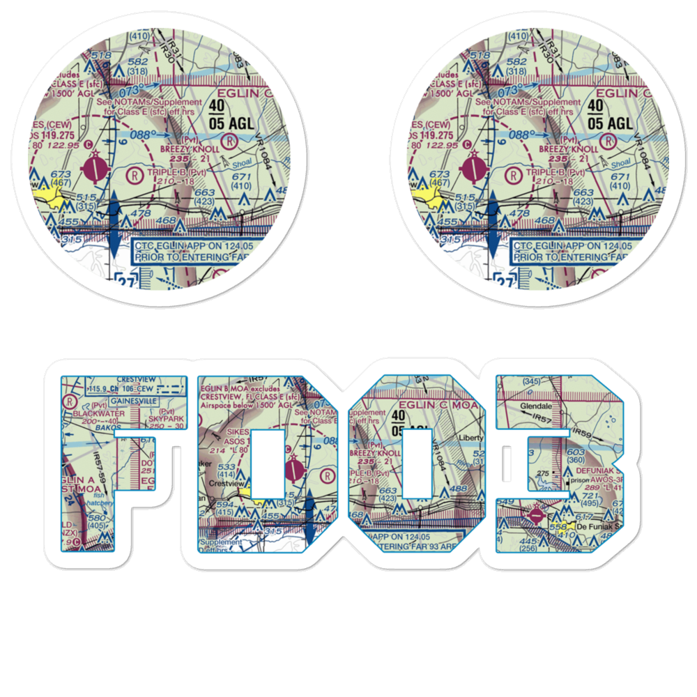 The Funny Farm Airport (FD03) VFR Sectional Sticker Pack 