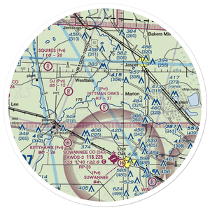 Pittman Oaks Airport (FA88) VFR Sectional Sticker (30 mile)