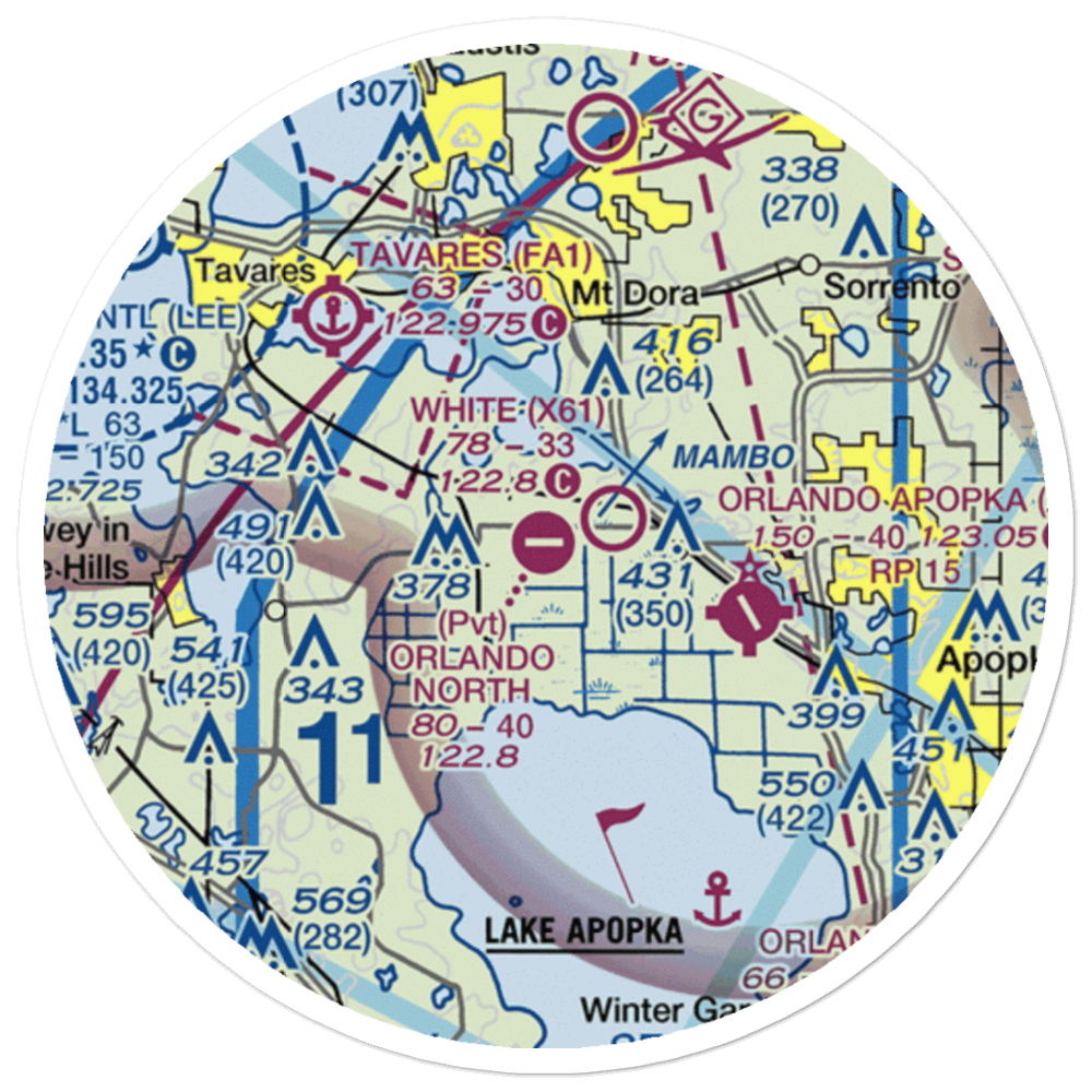 Orlando North Airpark (FA83) VFR Sectional Sticker (20 mile) 
