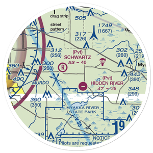 Lowe's Airport (FA77) VFR Sectional Sticker (20 mile)