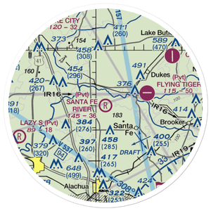 Santa Fe River Ranch Airport (FA62) VFR Sectional Sticker (20 mile)
