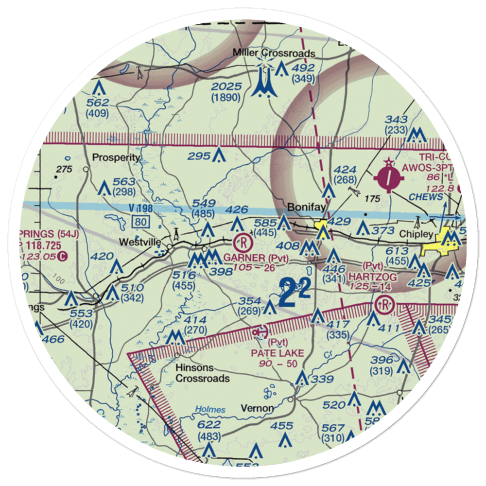 Garnair Airport (FA55) VFR Sectional Sticker (30 mile) 