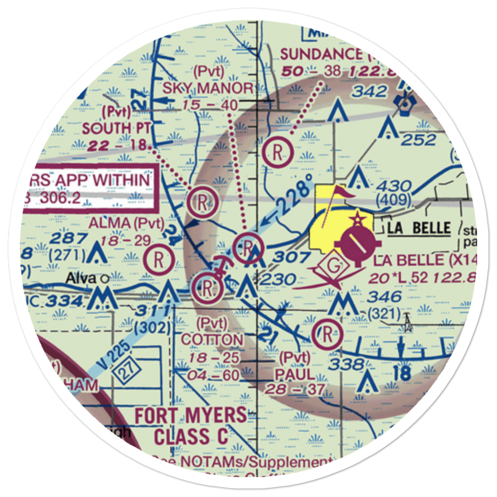 Sky Manor Airport (FA51) VFR Sectional Sticker (20 mile) 