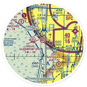 Willis Gliderport (FA44) VFR Sectional Sticker (20 mile)