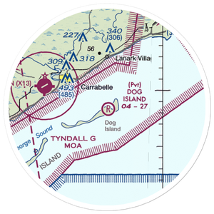 Dog Island Airport (FA43) VFR Sectional Sticker (20 mile)
