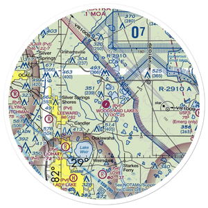 Woods and Lakes Airpark (FA38) VFR Sectional Sticker (30 mile)