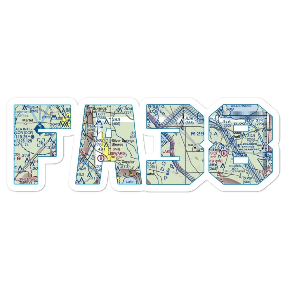 Woods and Lakes Airpark (FA38) VFR Sectional Sticker 