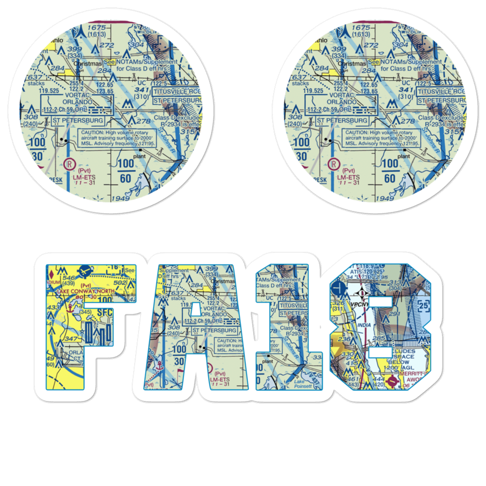 Devils Garden Strip (FA18) VFR Sectional Sticker Pack 